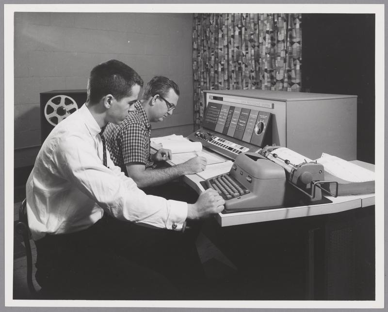 Charles Leslie Miller with IBM 1620 Data Processing Unit | MIT Museum