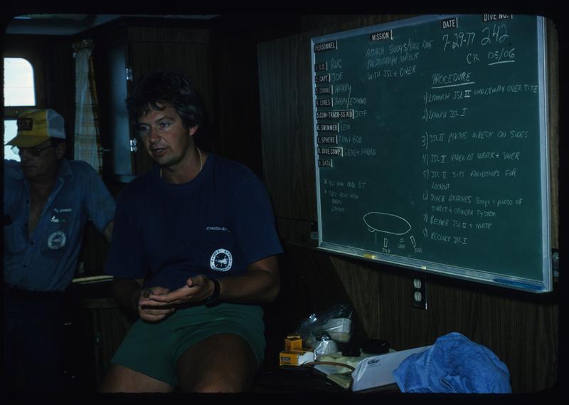 Sonar survey, USS MONITOR (NC) - Edwin Link, Roger Cook, [-] Slama ...