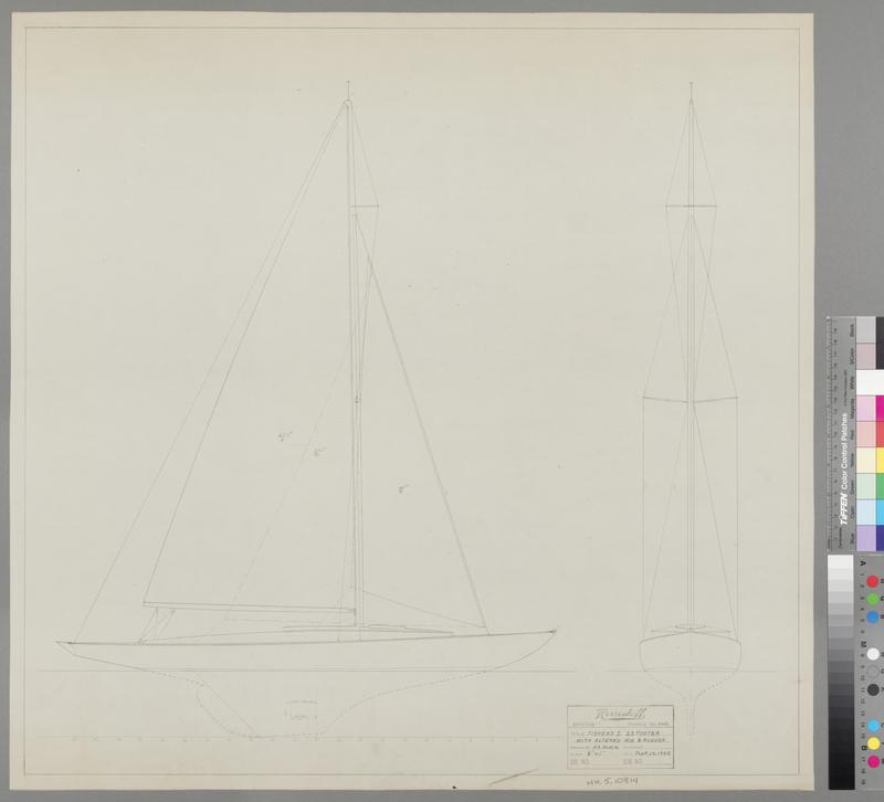 Fisher's Island 23 footer with altered rig and rudder | MIT Museum